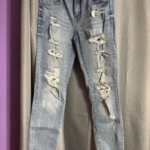 Aeropostale Light Blue Distressed Skinny Jeans